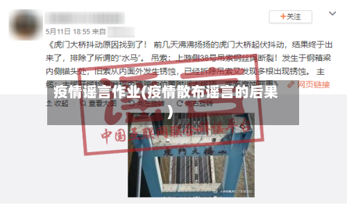疫情谣言作业(疫情散布谣言的后果)-第1张图片