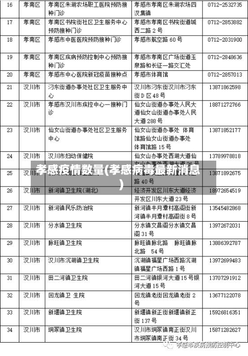 孝感疫情数量(孝感病毒最新消息)-第2张图片