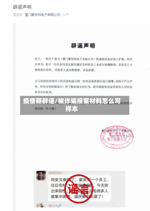 疫情期辟谣/被诈骗报案材料怎么写样本-第3张图片